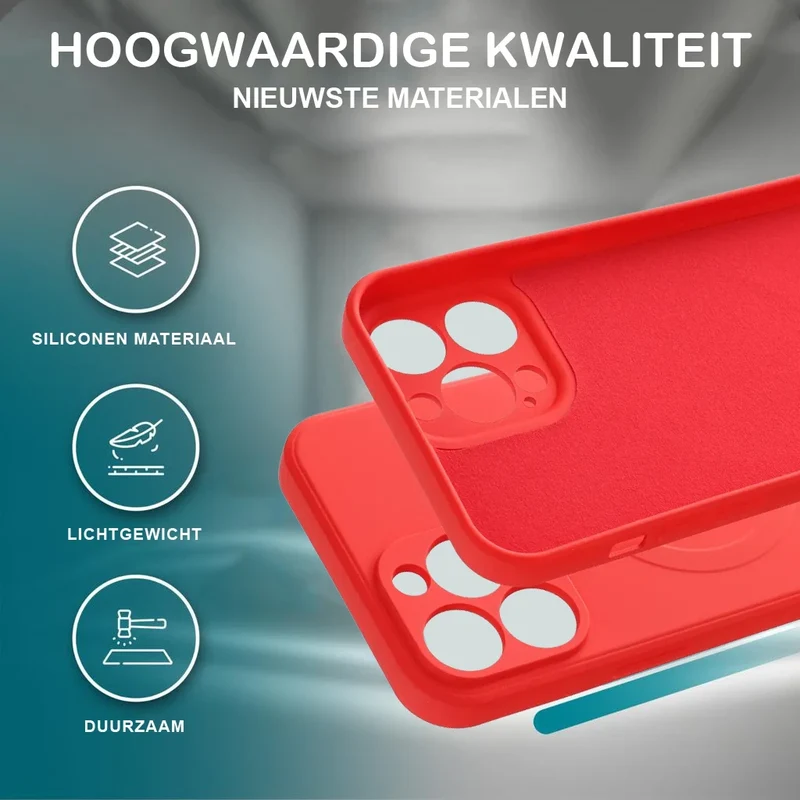 Casify Siliconen Hoesje met MagSafe voor de iPhone 13 Pro Max - Rood