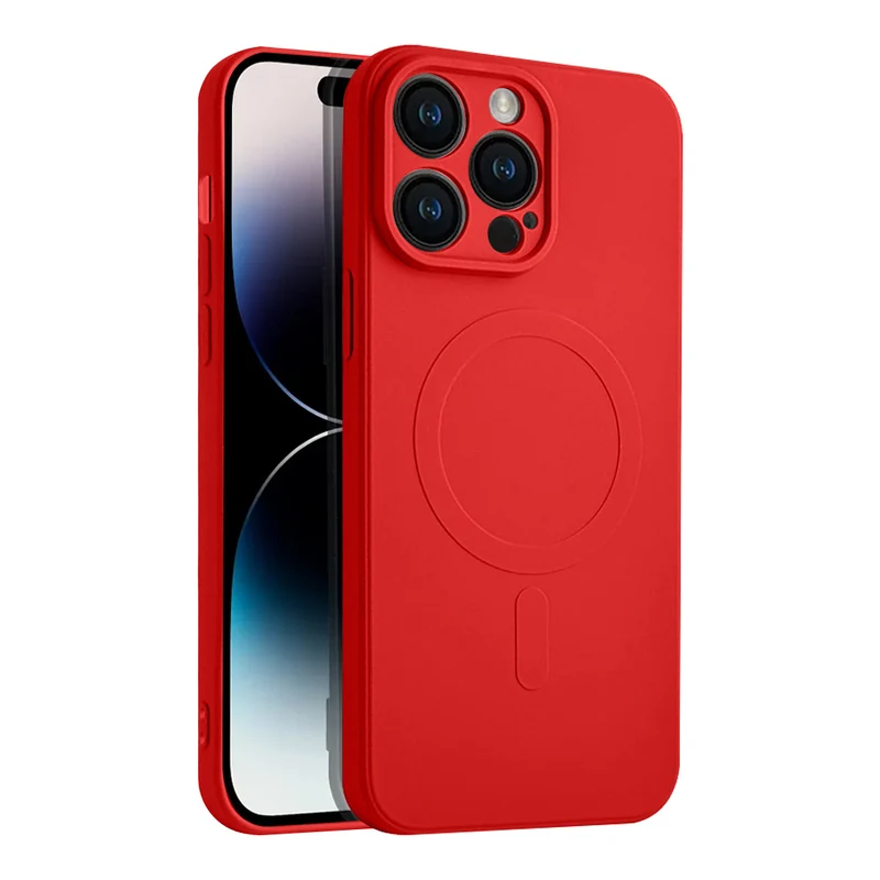 Casify Siliconen Hoesje met MagSafe voor de iPhone 14 Pro Max - Rood