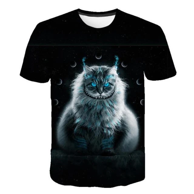 Fashion Lovely Cat 3D Print Women Ladies Girls T-Shirt Animal Harajuku Round Neck Short Sleeve Unisex Summer Tops & Tees 6XL