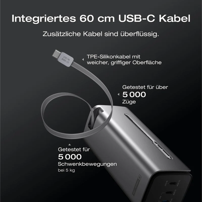 EcoFlow RAPID Pro Powerbank 20'000 mAh grau | 120 W laden, bis zu 230 W entladen | + ausziehbares 100 W USB-C Kabel