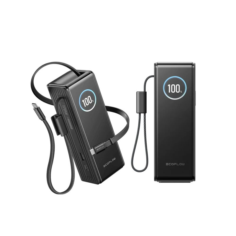 EcoFlow RAPID Powerbank 25'000 mAh schwarz | 140 W laden, bis zu 170 W entladen | + ausziehbares 100 W USB-C Kabel