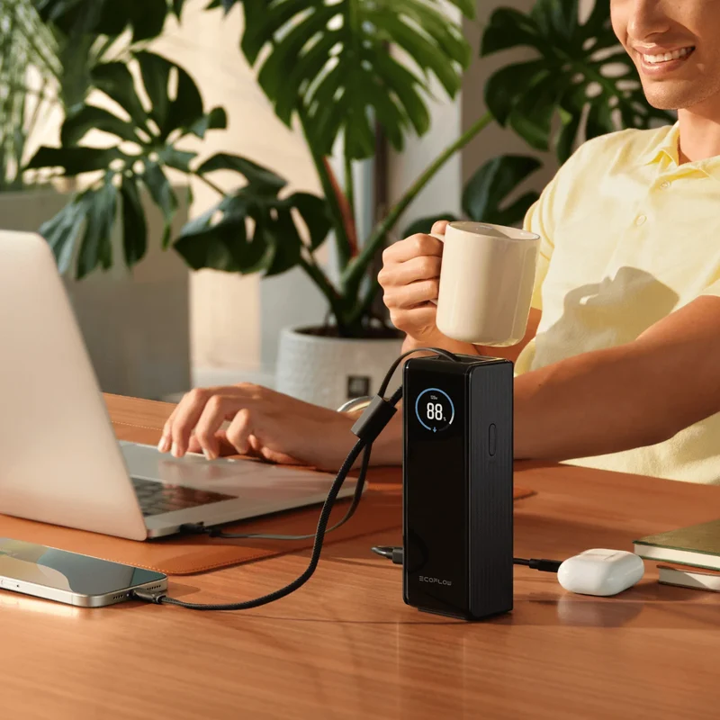 EcoFlow RAPID Powerbank 25'000 mAh schwarz | 140 W laden, bis zu 170 W entladen | + ausziehbares 100 W USB-C Kabel