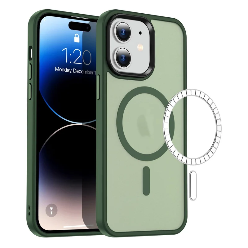 Casify Matte Hoesje met MagSafe voor de iPhone 11 - Mat Donkergroen
