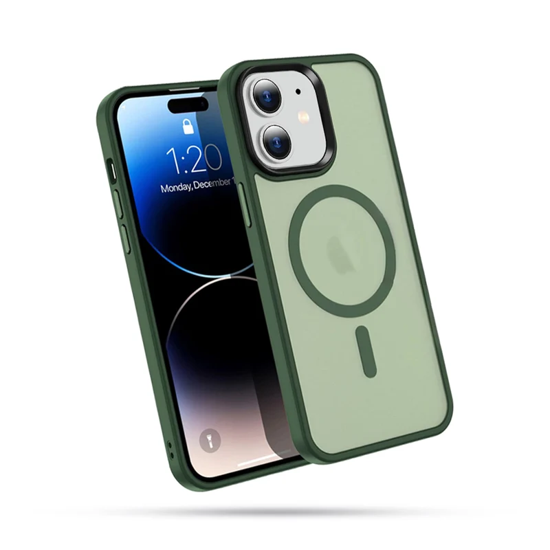 Casify Matte Hoesje met MagSafe voor de iPhone 12/12 Pro - Mat Donkergroen