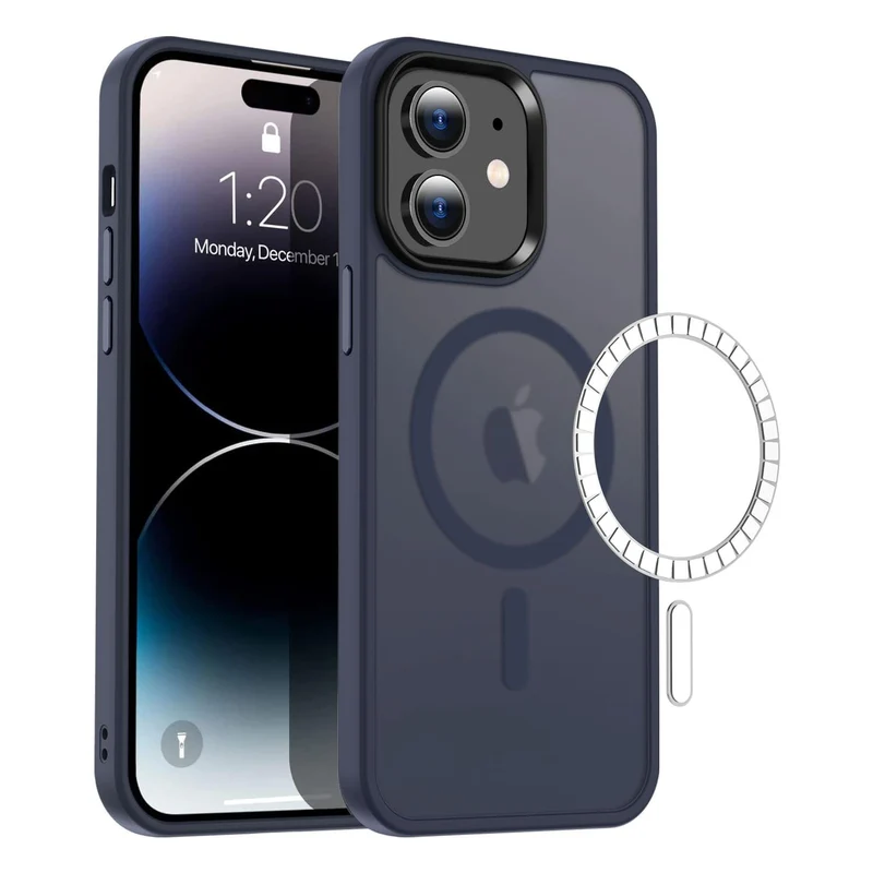 Casify Matte Hoesje met MagSafe voor de iPhone 12/12 Pro - Mat Donkerblauw