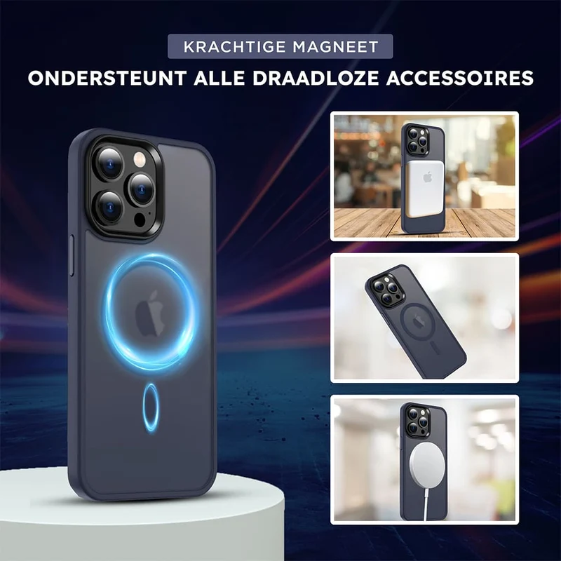 Casify Matte Hoesje met MagSafe voor de iPhone 12/12 Pro - Mat Donkerblauw
