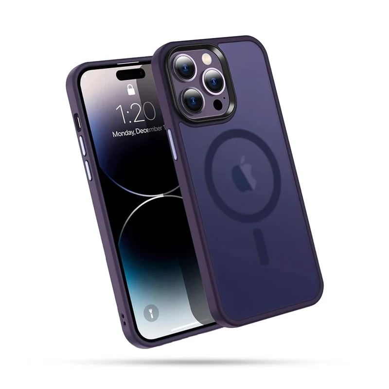 Casify Matte Hoesje met MagSafe voor de iPhone 12 Pro Max - Mat Donkerpaars