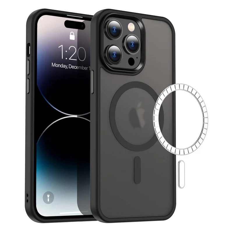 Casify Matte Hoesje met MagSafe voor de iPhone 12 Pro Max - Mat Zwart