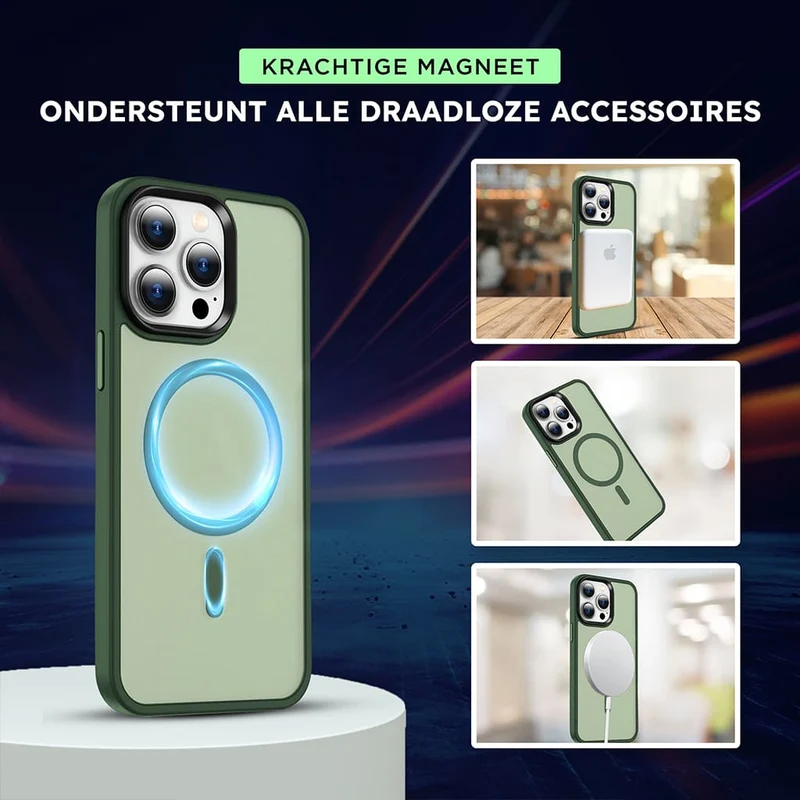 Casify Matte Hoesje met MagSafe voor de iPhone 13 Pro Max - Mat Donkergroen