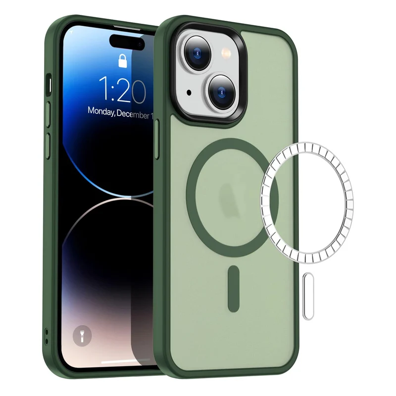 Casify Matte Hoesje met MagSafe voor de iPhone 13/14 - Mat Donkergroen