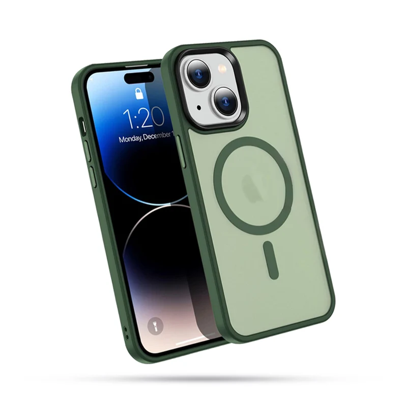 Casify Matte Hoesje met MagSafe voor de iPhone 13/14 - Mat Donkergroen