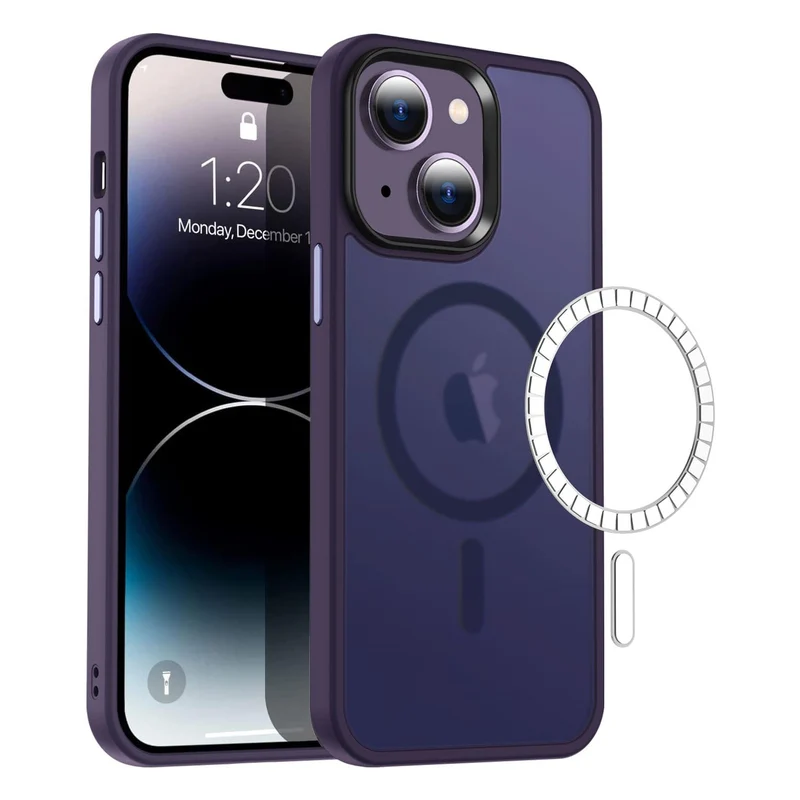Casify Matte Hoesje met MagSafe voor de iPhone 13/14 - Mat Donkerpaars