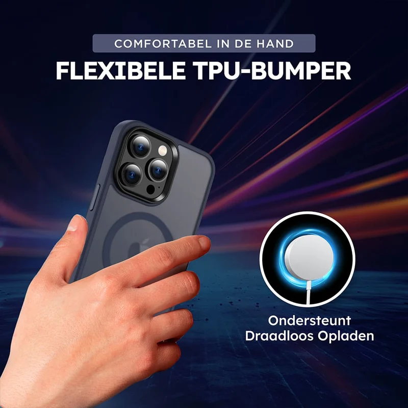 Casify Matte Hoesje met MagSafe voor de iPhone 13/14 - Mat Donkerblauw