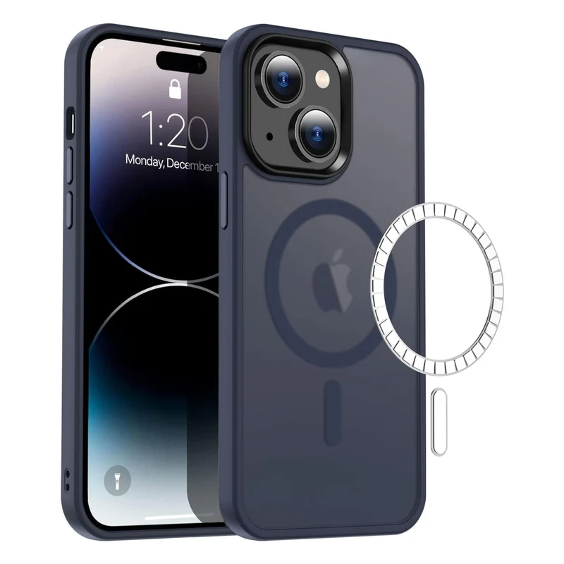 Casify Matte Hoesje met MagSafe voor de iPhone 14 Plus - Mat Donkerblauw