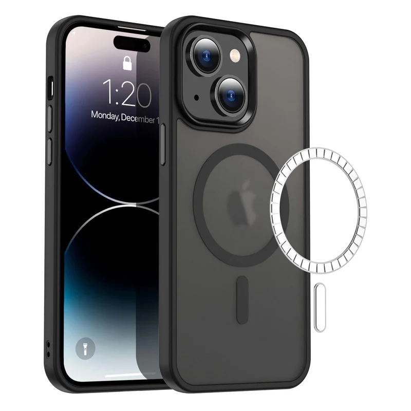 Casify Matte Hoesje met MagSafe voor de iPhone 14 Plus - Mat Zwart