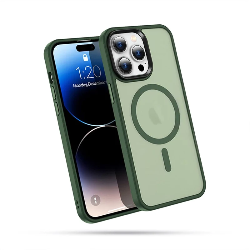Casify Matte Hoesje met MagSafe voor de iPhone 14 Pro Max - Mat Donkergroen