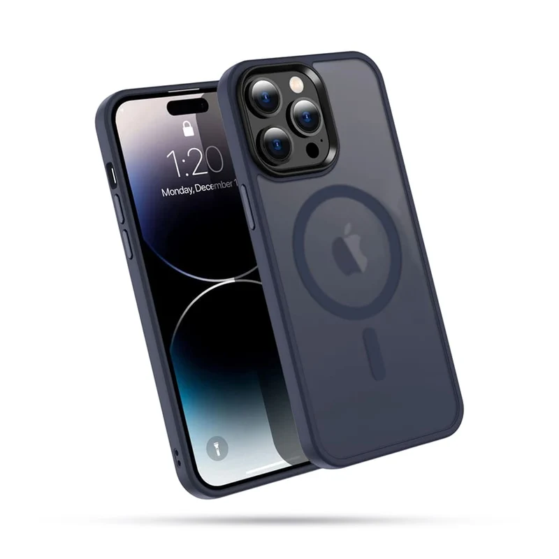 Casify Matte Hoesje met MagSafe voor de iPhone 14 Pro Max - Mat Donkerblauw