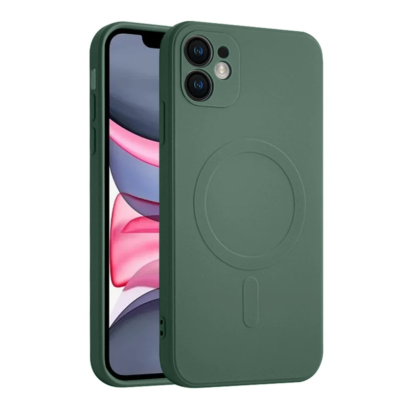 Casify Siliconen Hoesje met MagSafe voor de iPhone 11 - Legergroen