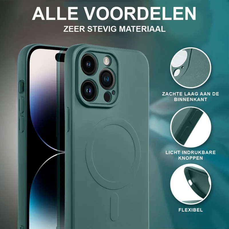 Casify Siliconen Hoesje met MagSafe voor de iPhone 12 Pro - Legergroen