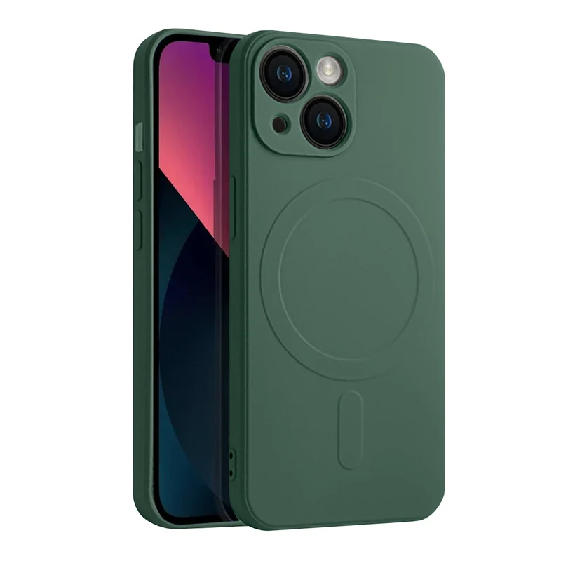 Casify Siliconen Hoesje met MagSafe voor de iPhone 13 Mini - Legergroen