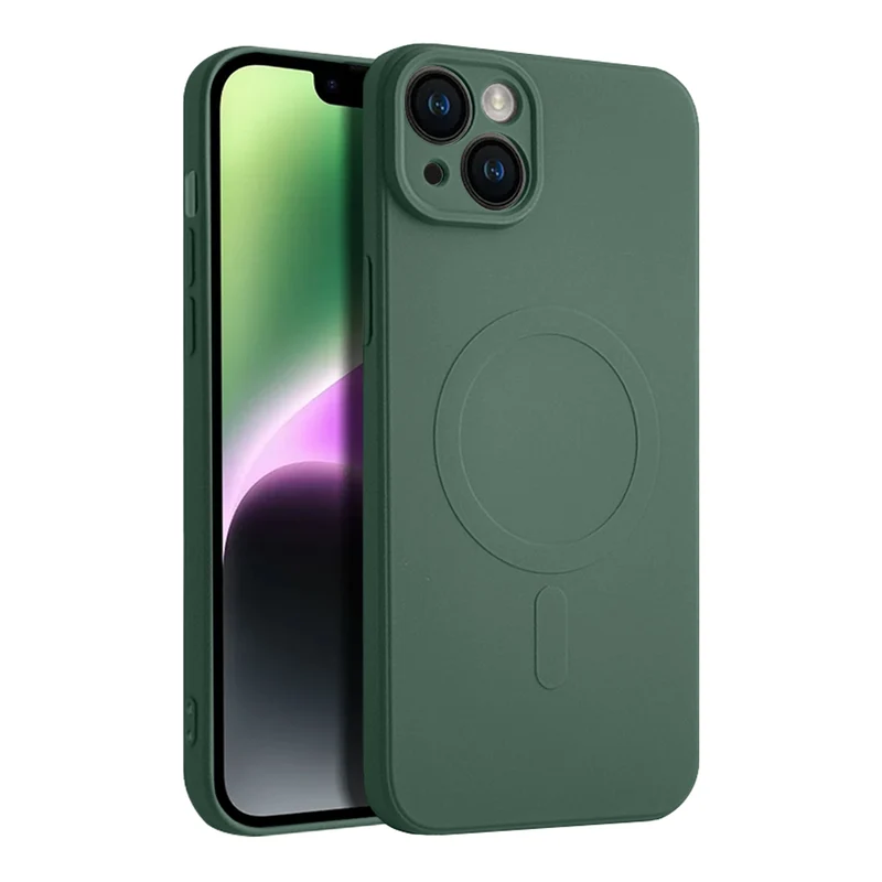 Casify Siliconen Hoesje met MagSafe voor de iPhone 14 Plus - Legergroen