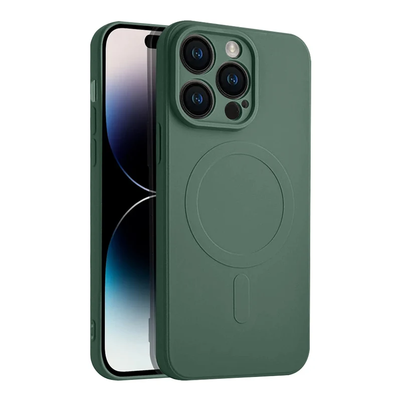 Casify Siliconen Hoesje met MagSafe voor de iPhone 14 Pro - Legergroen