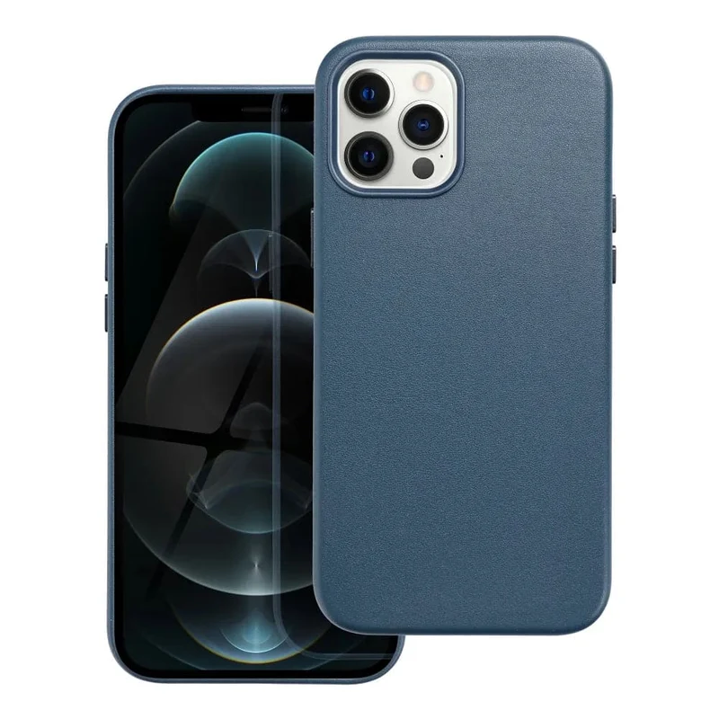Casify Leren Hoesje met MagSafe voor de iPhone 12 Pro Max - Donkerblauw
