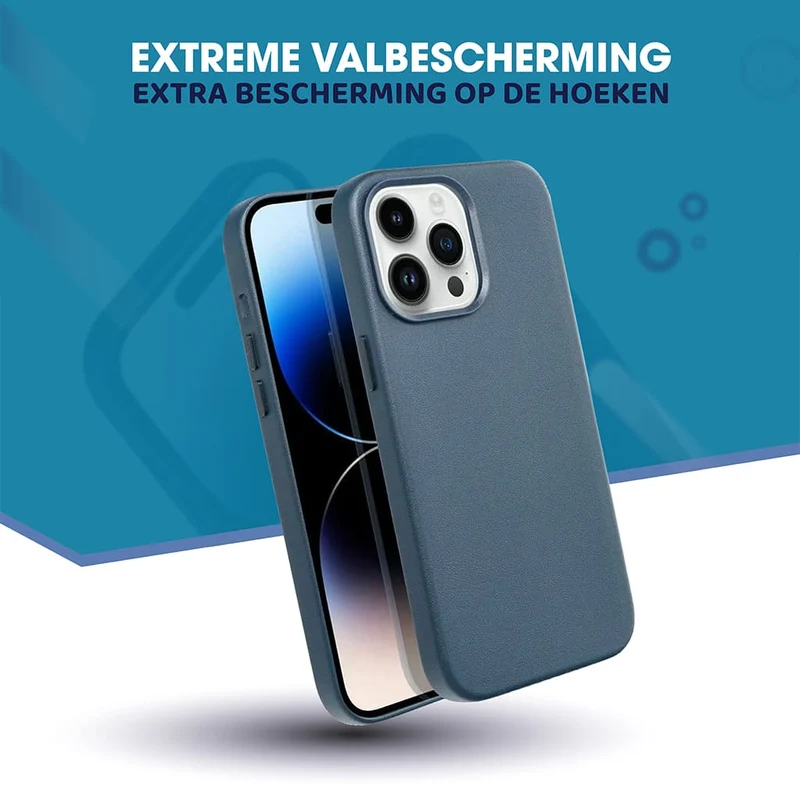 Casify Leren Hoesje met MagSafe voor de iPhone 12 Pro Max - Donkerblauw