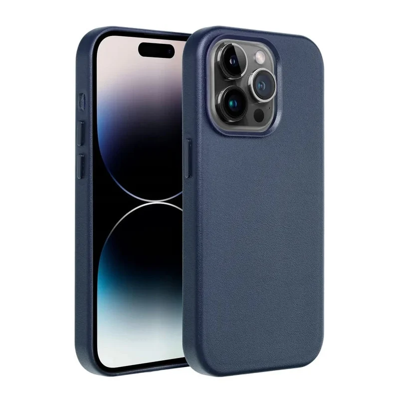 Casify Leren Hoesje met MagSafe voor de iPhone 14 Pro - Donkerblauw