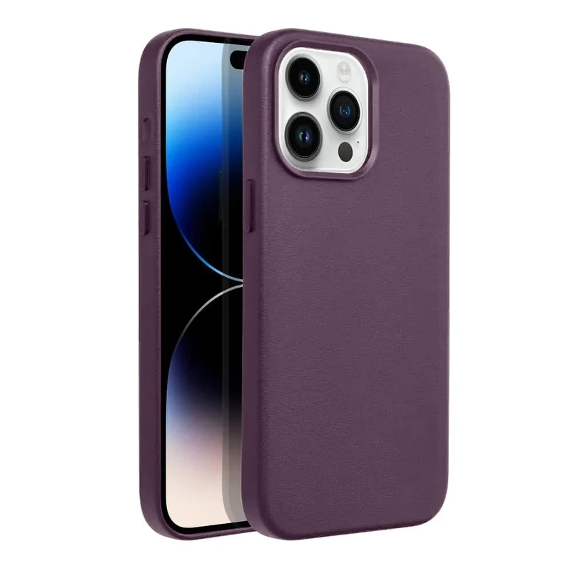 Casify Leren Hoesje met MagSafe voor de iPhone 14 Pro Max - Donkerpaars