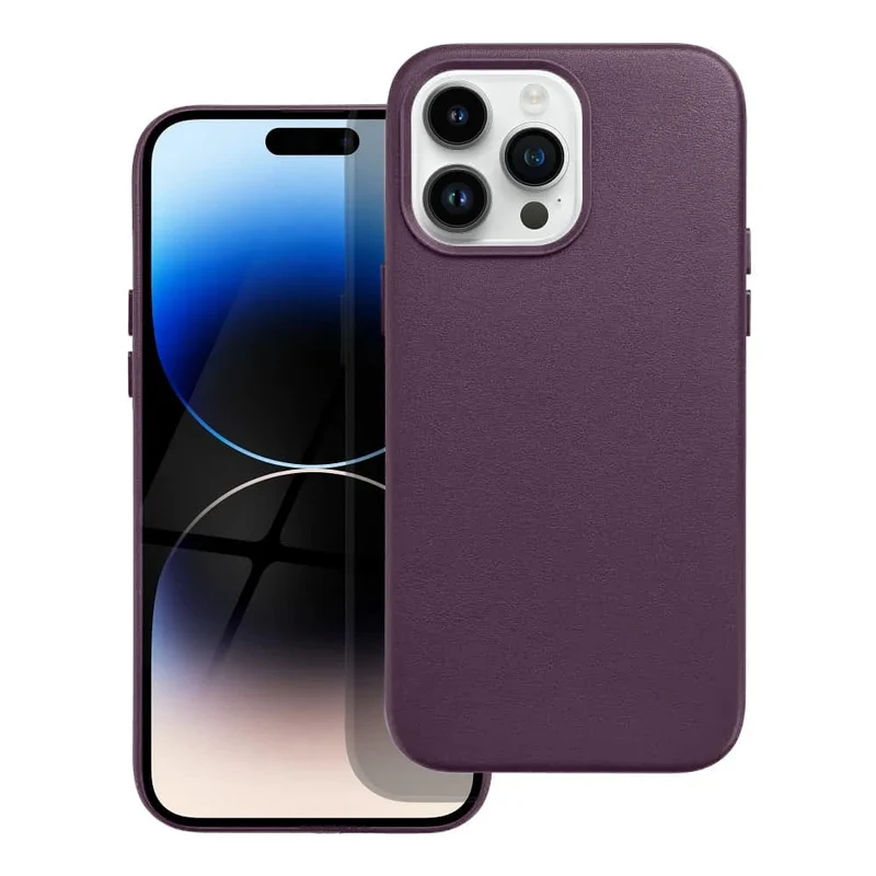 Casify Leren Hoesje met MagSafe voor de iPhone 14 Pro Max - Donkerpaars
