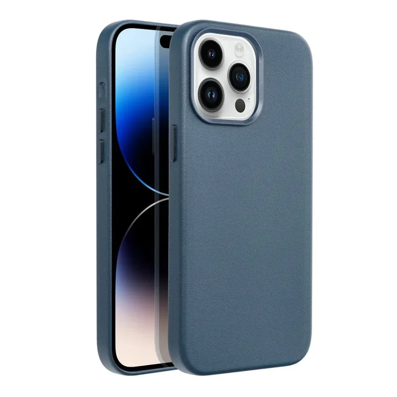 Casify Leren Hoesje met MagSafe voor de iPhone 14 Pro Max - Donkerblauw