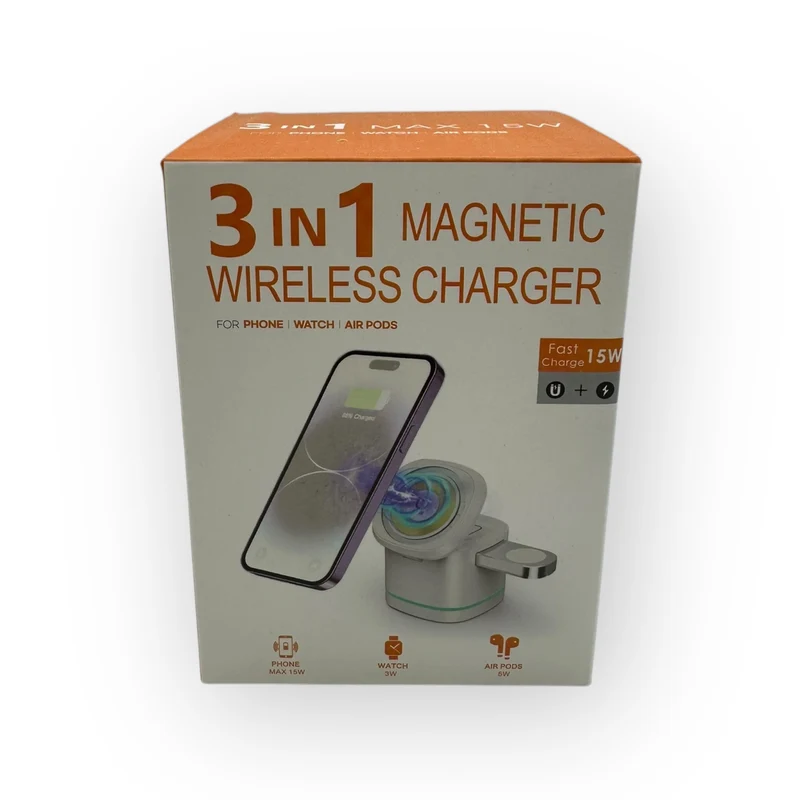 3 IN 1 Magnetic Wireless Charger For Phone/Watch/Air-pods