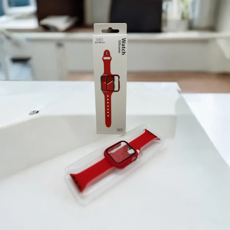 Watch Silicon 2 IN 1 Band&Case For Apple Watch (41m/Red)