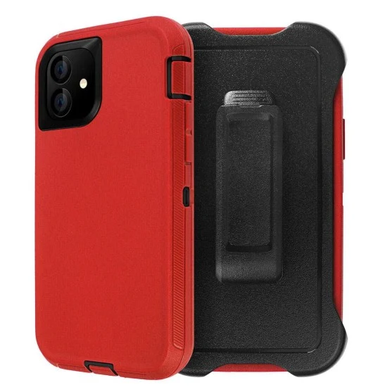 Defender Case w/ Clip For iPhone 11 Pro Max (red)