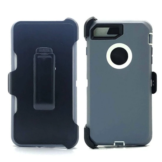 Defender Case w/ Clip For iPhone 8 / 7 / SE2 / SE3 (grey+white)