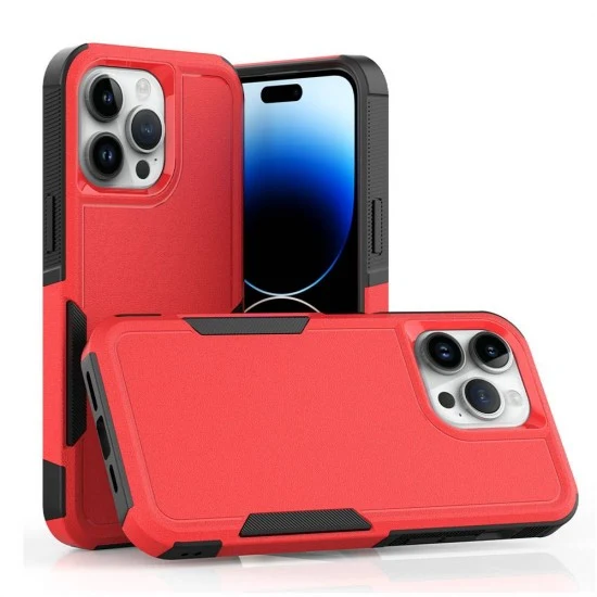 Traveler Hybrid Case For iPhone 15 (red)