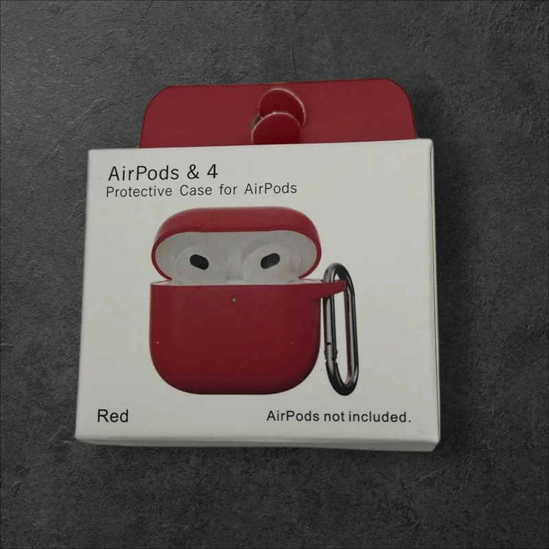 AirPods & 4 New Silicone Case(Red)