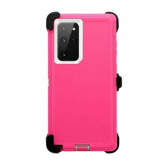 Defender Case w/ Clip For Samsung S20 Ultra (pink+white)