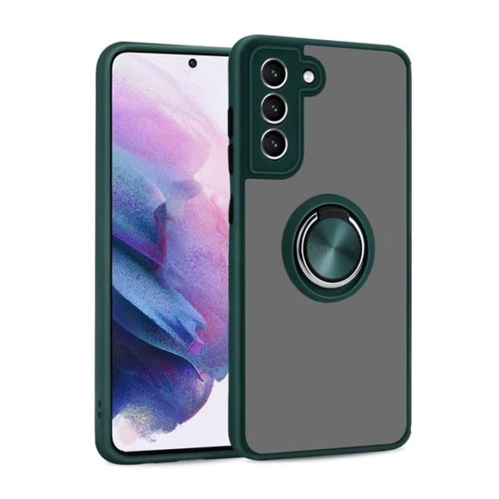 TPU Case w/ Magnetic Ring for Samsung S21 FE (green)