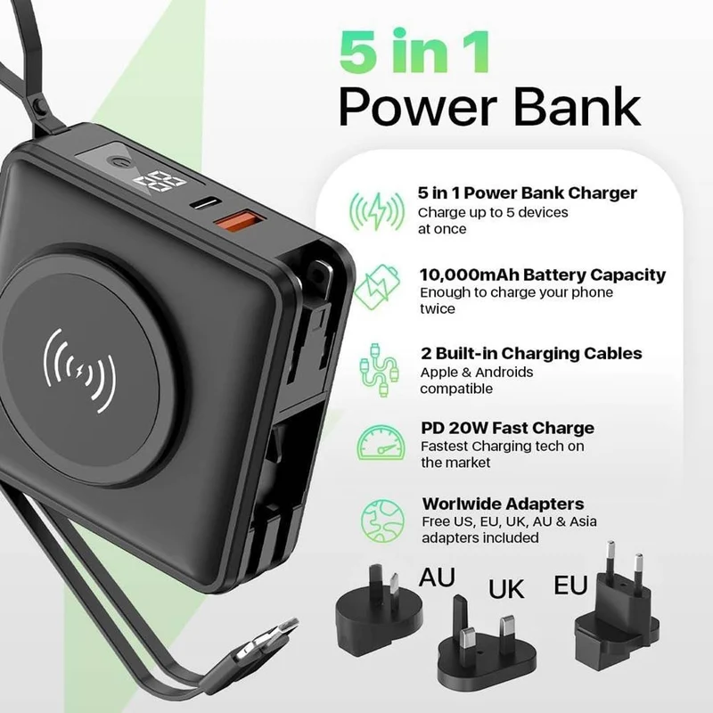 10K mAh 20W Magsafe Wireless Power Bank (black)