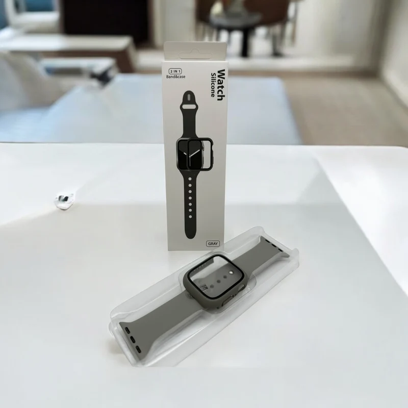 Watch Silicone 2 IN 1 Band&Case For Apple Watch(45m/gray)