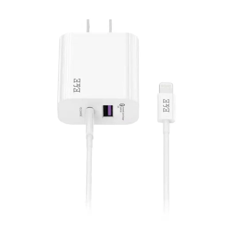 USB-C PD 20W+USB Dual Power Adapter 1.5M USB-C to Lightning Cable