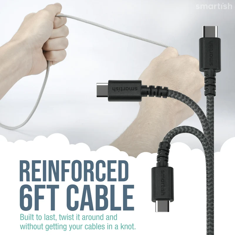 Crown Joule - Lightning Fast Charging Cable - 6ft - USB-C to USB-C and Lightning