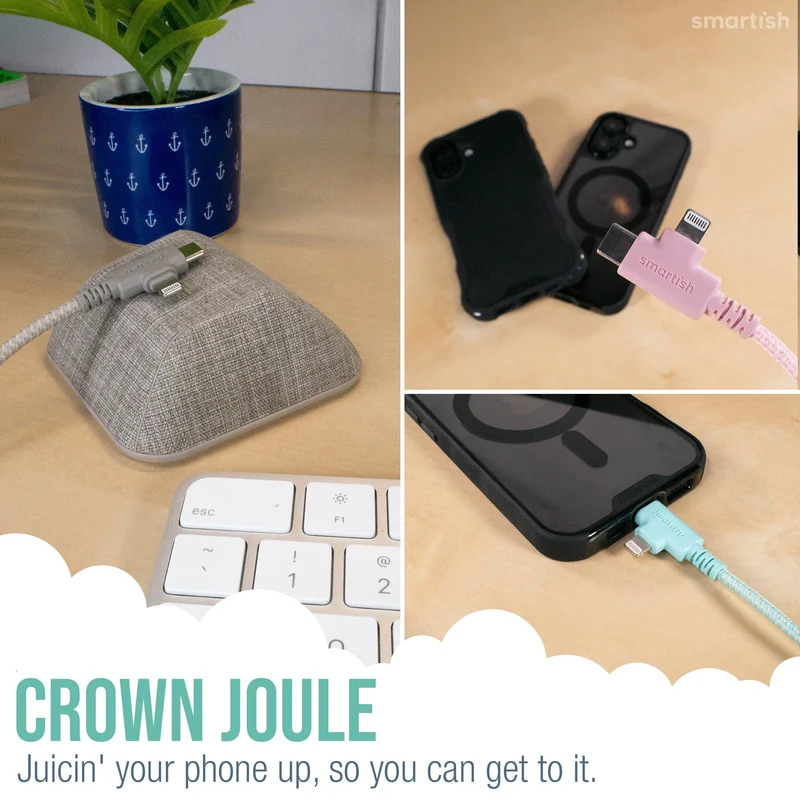 Crown Joule - Lightning Fast Charging Cable - 6ft - USB-C to USB-C and Lightning