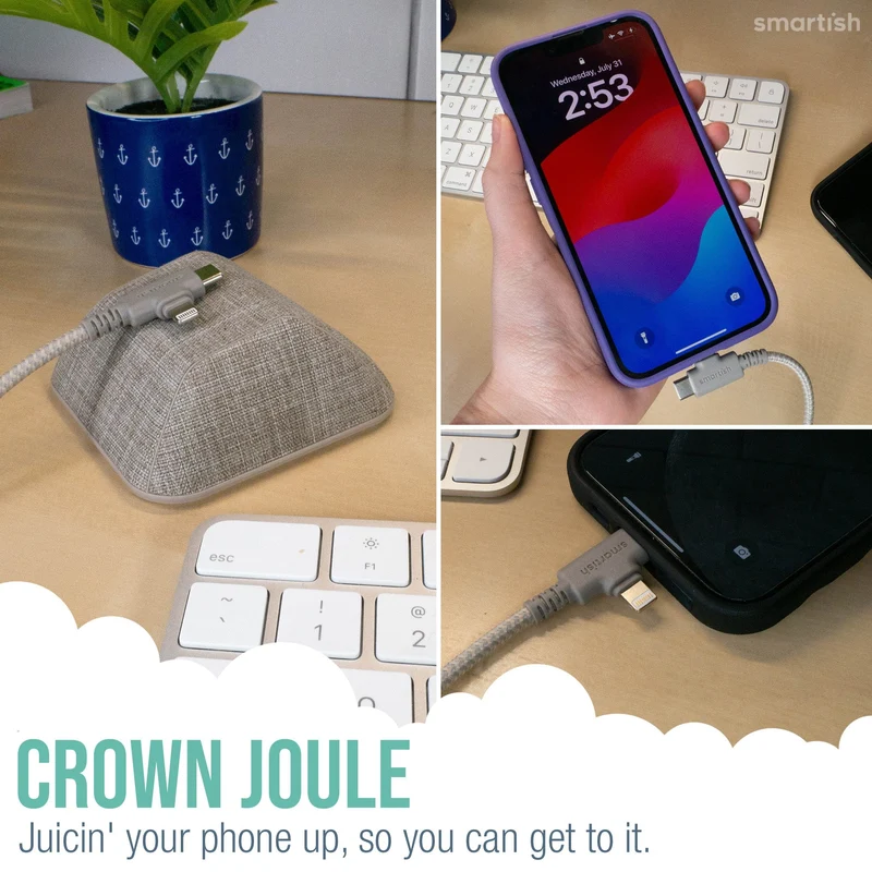 Crown Joule - Lightning Fast Charging Cable - 6ft - USB-C to USB-C and Lightning
