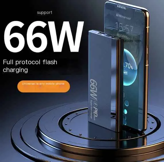 Portable 66W High-Capacity Fast Charging USB Power Bank (10000mAh-30000mAh)