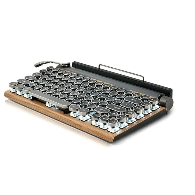 Typewriter Style Round-Key Bluetooth Keyboard