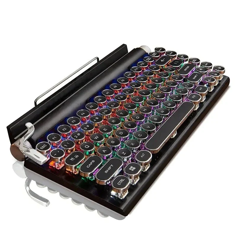 Typewriter Style Round-Key Bluetooth Keyboard