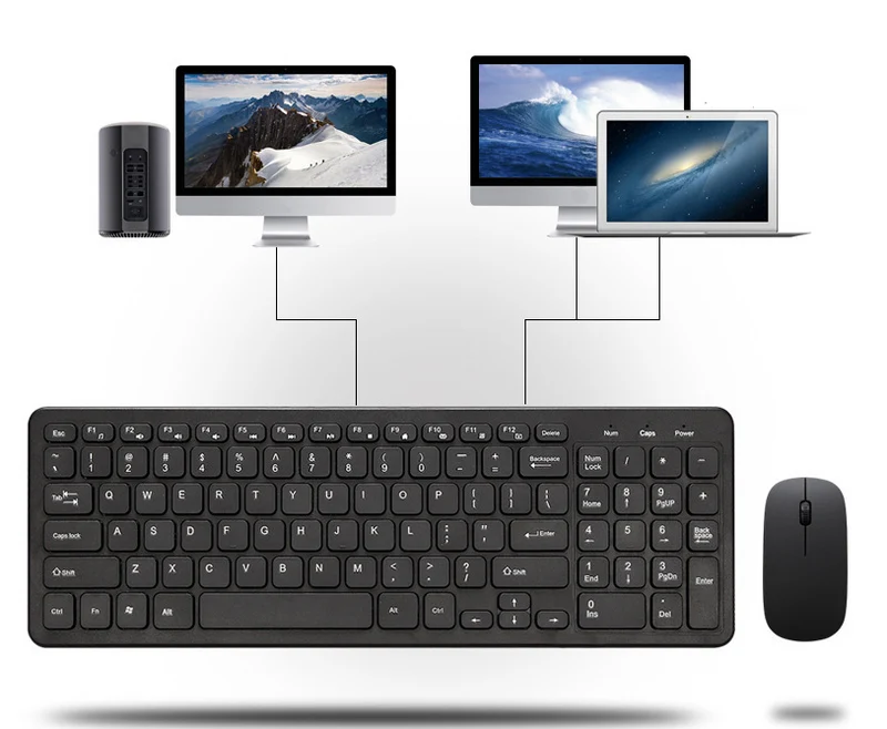 Universal Crater‑Key Wireless Keyboard and Mouse Low‑Noise Combo Set